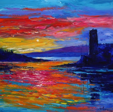 Sunset Oban Bay Argyll 30x30